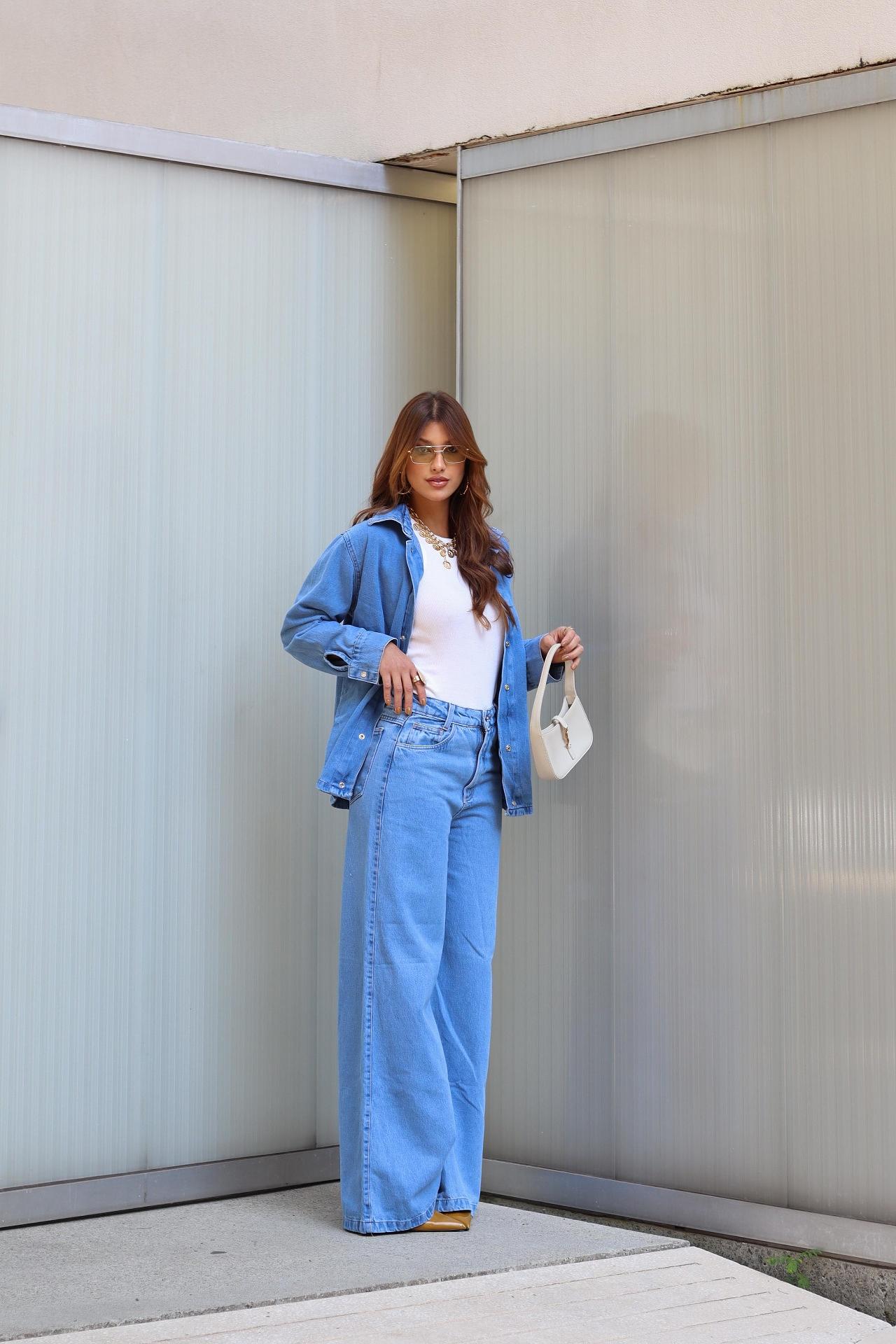 Calça Jeans Pantalona